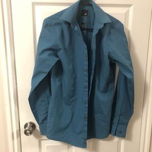 J. Ferrar Slim Button-Up Casual Button-Down Shirt